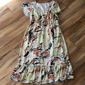 Madewell Flutter Sleeve Midi Dress